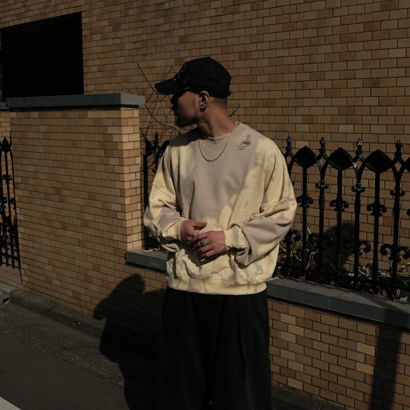 【倉庫在庫】INTODUSK / HARD DAMAGE SETH CREW MILK 25SS 送料無料