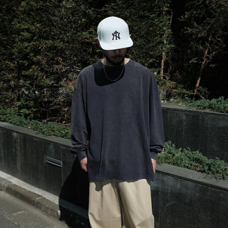 乐天商城 - 【倉庫在庫】INTODUSK / LS OVERSIZED T WASHED MIDNIGHT NAVY ORGANIC 25SS 送料無料