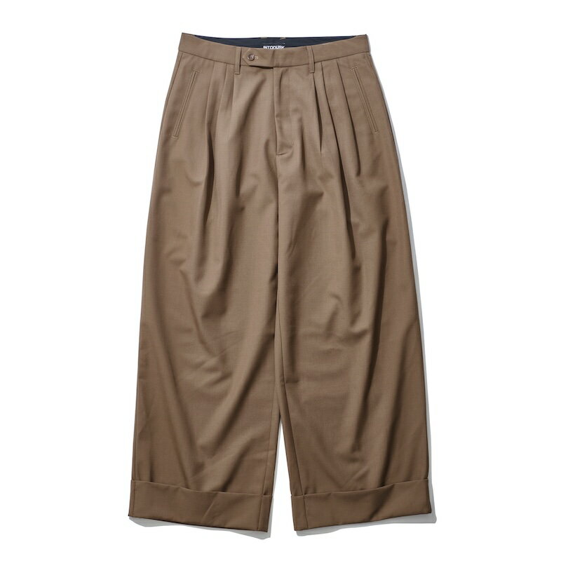 乐天商城 - INTODUSK / HANGAR PLEATED PANT CAMEL 25AW 送料無料