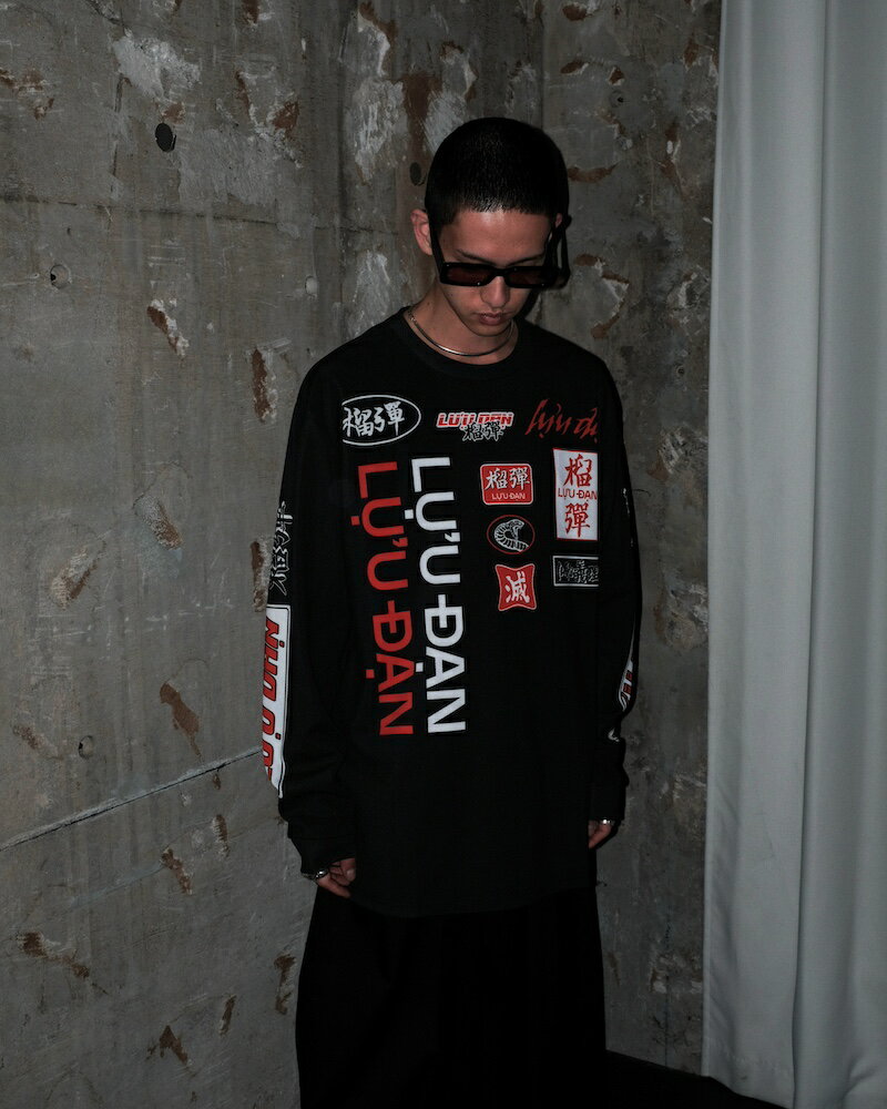 乐天商城 - LU'U DAN / OVERSIZED LONG SLEEVE TEE BLACK MOTOCROSS 26SS
