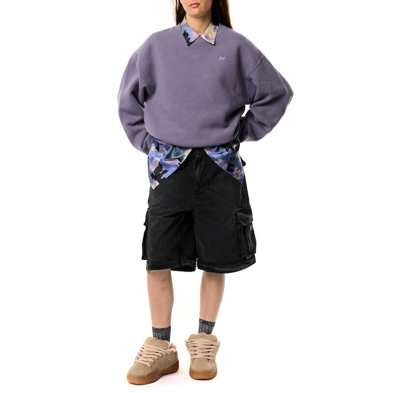 乐天商城 - ERL / UNISEX SCRIPT CREWNECK SWEATSHIRT KNIT PURPLE 26ss