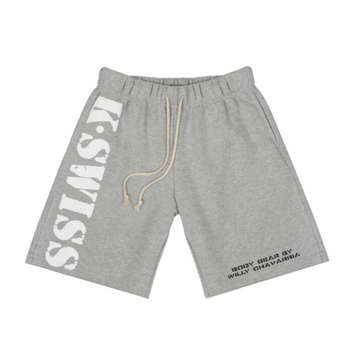 Willy Chavarria ウィリーチャバリア×K・SWISS ケースイス / CHOLO SHORTS スウェットパンツ SWEAT GRAY スポーツ 裏起毛 短パン ショーツ スポーツ 送料無料当店通常価格：23,100円(税込)