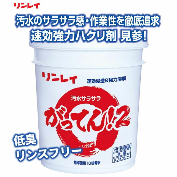 セール価格 リンレイ がってん！2 汚水サラサラ 強力はくり剤 18L 標準10倍希釈 703556 2