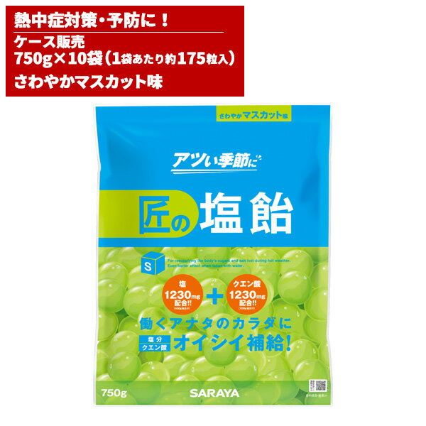 まとめ買い セール価格 サラヤ SARAYA 匠の塩飴 マスカット味 750g 10袋入 27858 6/1 ワンダフルデー ポイント+4倍