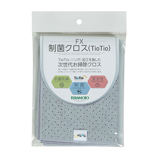 テラモト FX制菌クロスTioTio 灰 30×40cm 10枚入 CL-374-930-7 [代引不可] 2