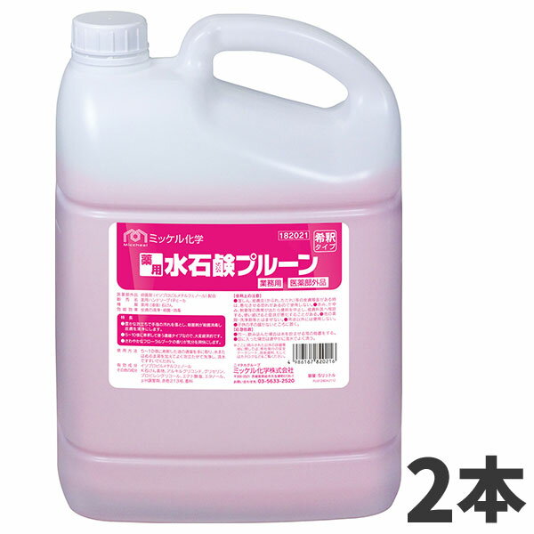 ミッケル化学 薬用水石鹸プルーン 5L 2本入 182021