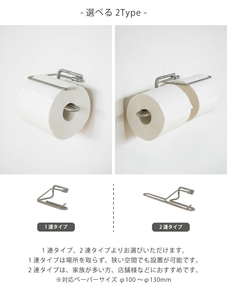 ペーパーホルダー ren レン ステンレス L2209 L2210 1連 2連 シングル ダブル トイレットペーパーホルダーカバー スチール DIY 日曜大工 リフォーム シルバー トイレ収納 すき間収納 省スペース スリム コンパクト ストック 高級感 新生活 シンプル おしゃれ かわいい 北欧
