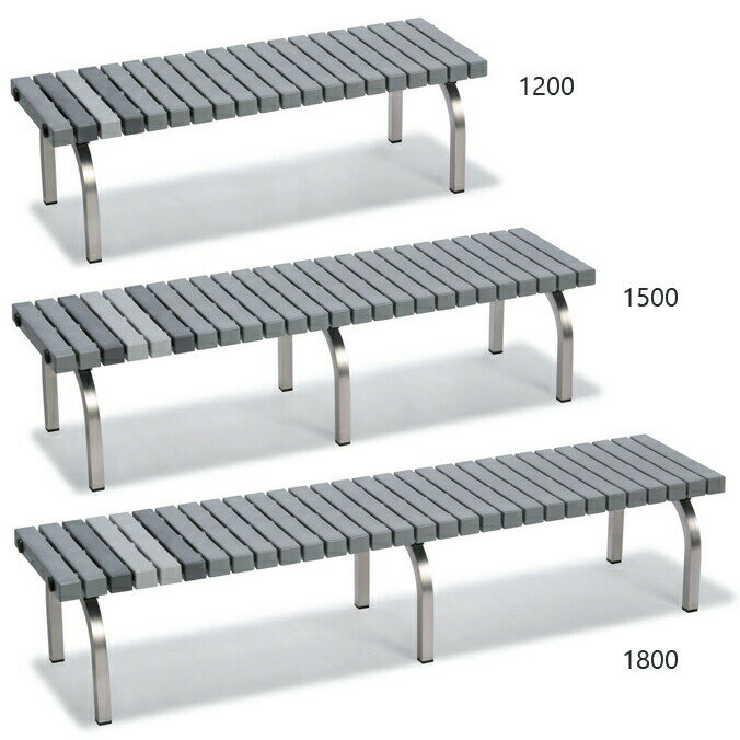 Rakuten - ホームベンチ ステン 灰 1200 テラモト BC-302-312-8 椅子 公園 スポーツ施設 ガーデン 学校 庭 【代引決済不可・個人様宅配送不可・法人様のみ】