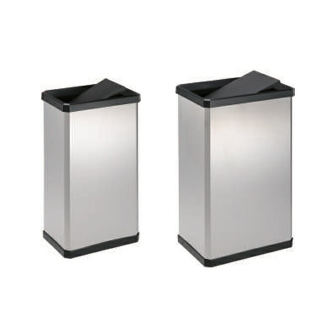 Rakuten - 屋内用 ステンレス製屑入れ ステンターンボックス 23L 37L テラモト オフィス 商業施設 店舗 ダストボックス ゴミ箱