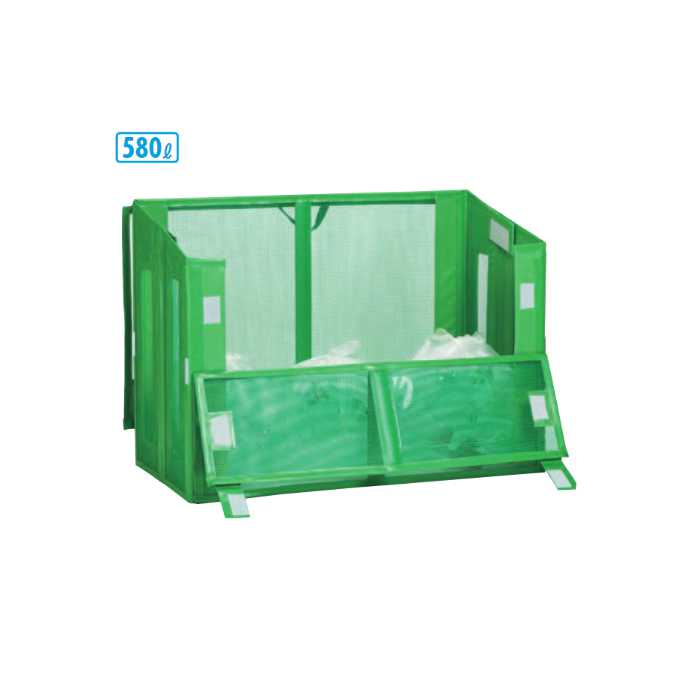 Rakuten - ゴミ収集庫 自立ゴミ枠2 折りたたみ式 緑 580L 730L テラモト DS-261-112-1 DS-261-115-1 ごみ箱 集積保管容器 ゴミ回収 【代引決済不可・個人様宅配送不可・法人様のみ】
