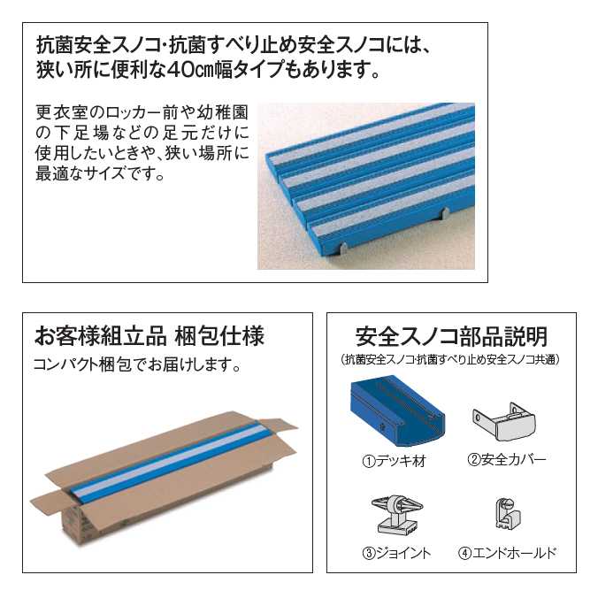 スノコ 業務用 抗菌すべり止め安全スノコ(組み立て品) 【600×1800mm】(テラモト MR-098-345)(浴室 ロッカールーム シャワー室 激安)(サイズオーダー対応商品) [3]