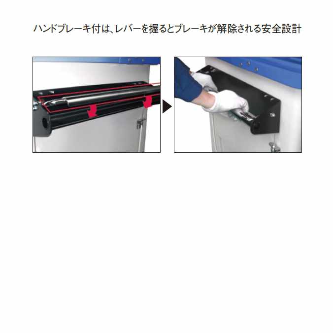 ゴミ収集庫 ダストカート #500ハンドブレー...の紹介画像3