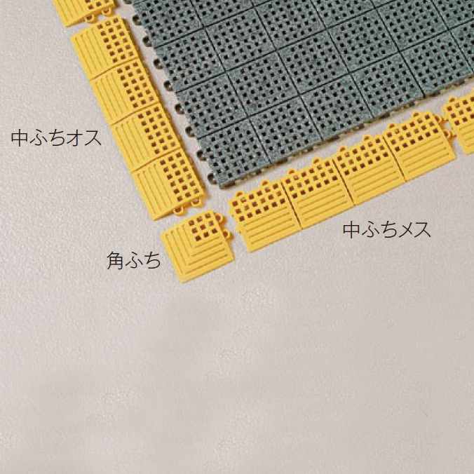 Rakuten - タッチマット2専用ふち（黄）中ふちオス【75×300mm】(テラモト MR-064-693-5) (工場 機械 転倒防止 ジョイントタイプ激安)