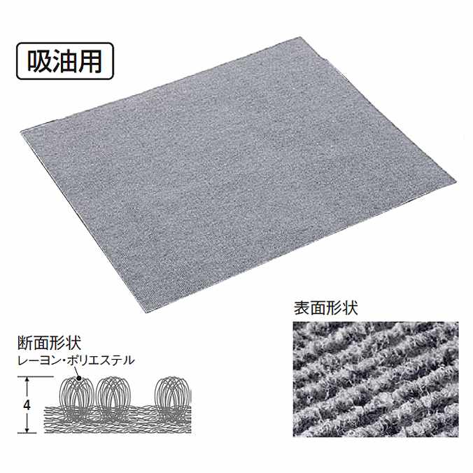【吸油用マット】吸油マットGY 85×145cm (テラモト MR-181-340-5)(厨房 工場 商業施設 店舗 激安)
