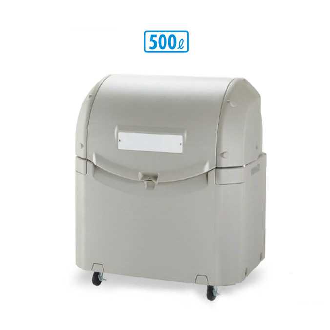 Rakuten - 蓋が軽量で開閉がしやすい！ワイドペールST (500キャスター付) 500L リッチェル DS-259-050-0 (ゴミ収集庫 ゴミ箱 ダストボックス ゴミ集積場 マンション 激安)【代引決済不可】