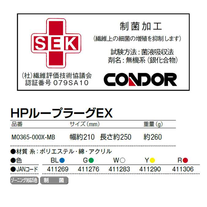 【モップ糸】コンドル HPループラーグEX(山崎産業 MO365-000X-MB) (お掃除 清掃)