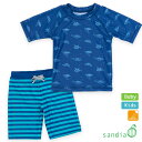 閉店セール!子供水着 男の子 キッズ 水着 sandia サンディア ラッシュガードセット ウミガメ総柄 ベビー 80cm 90cm トドラー 100cm 11...