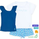 閉店セール!ジュニア水着 女の子 キッズ 水着 sandia サンディア 水着3点セット 三角 UVカット 140cm 150cm 160cm 170cm めくれ防止