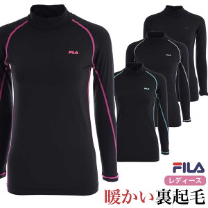 FILA フィラ レディース あったか保温 裏起毛長袖ハイネックインナー コンプレッションウェア アンダーウェア マラソン ジョギング