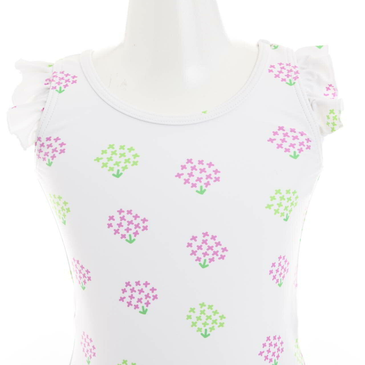 閉店セール！子供水着 女の子 キッズ 水着 sandia サンディア あじさいセパレート キャップ付き UVカット 捲れ防止付き