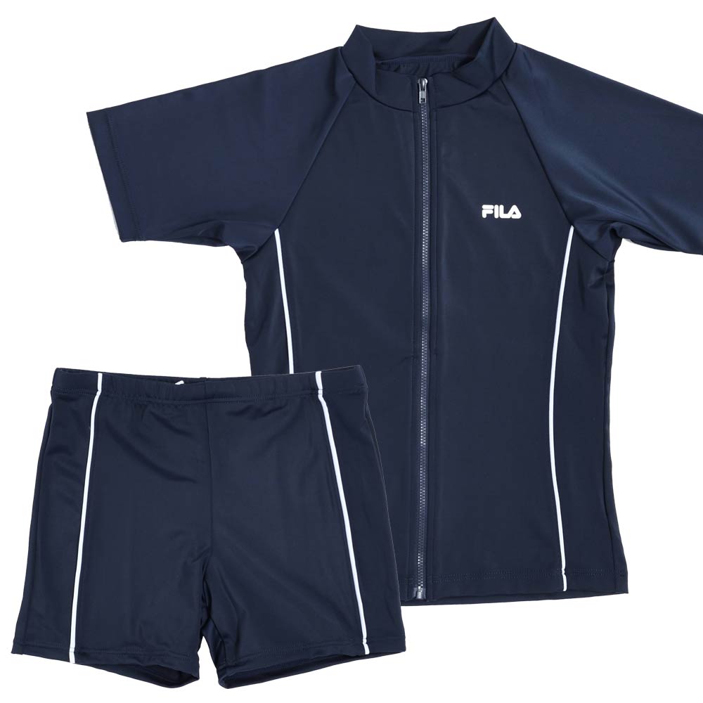 閉店セーノレ！FILA スクール水着 半袖ラッシュガードセット キッズ ジュニア 子供...