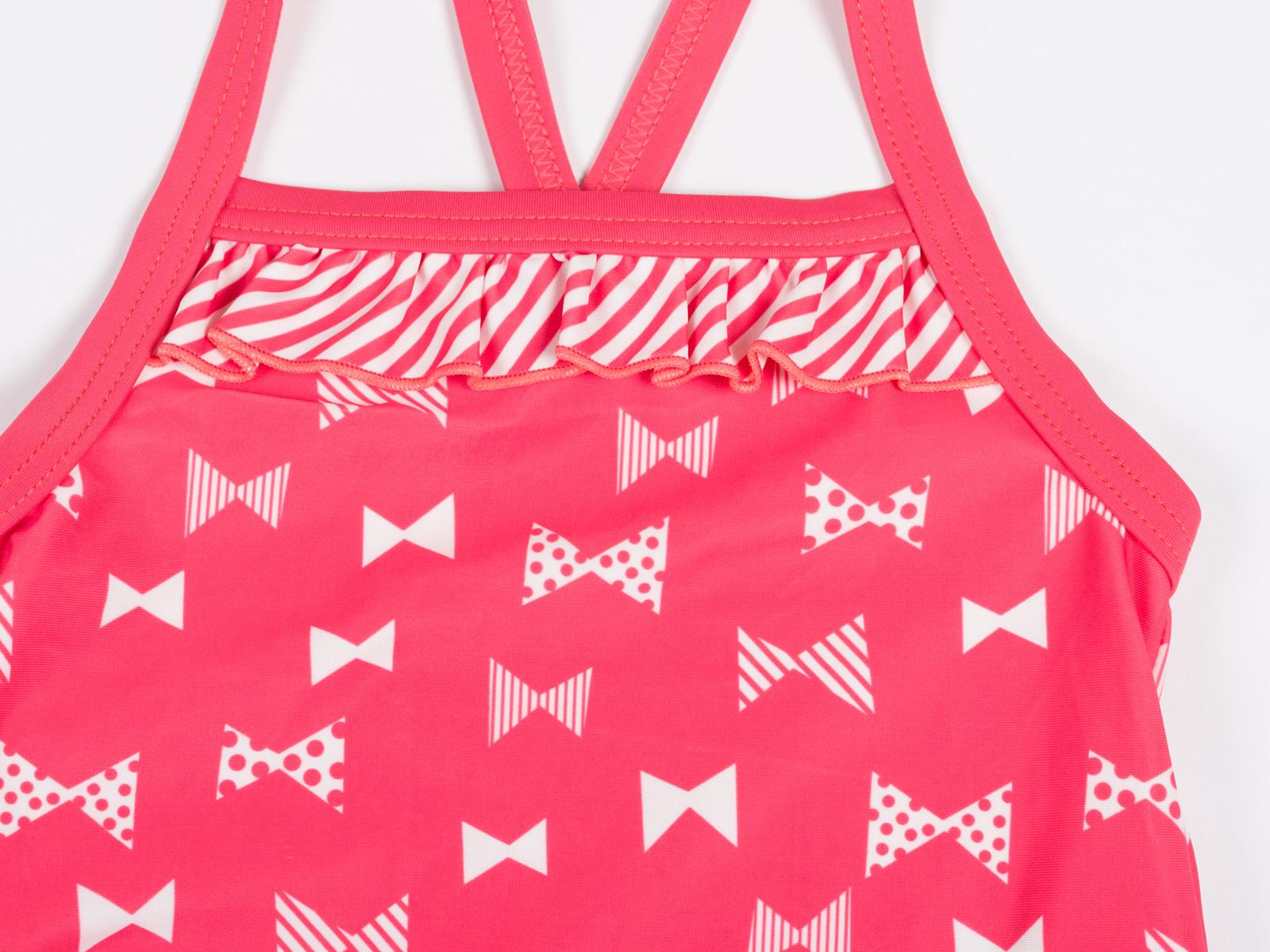 子供水着/リボンプリントワンピースキャップ付き【ベビー/女の子/レビューを書いて送料無料】【80,90,95】【シアンシアン/chienchien】