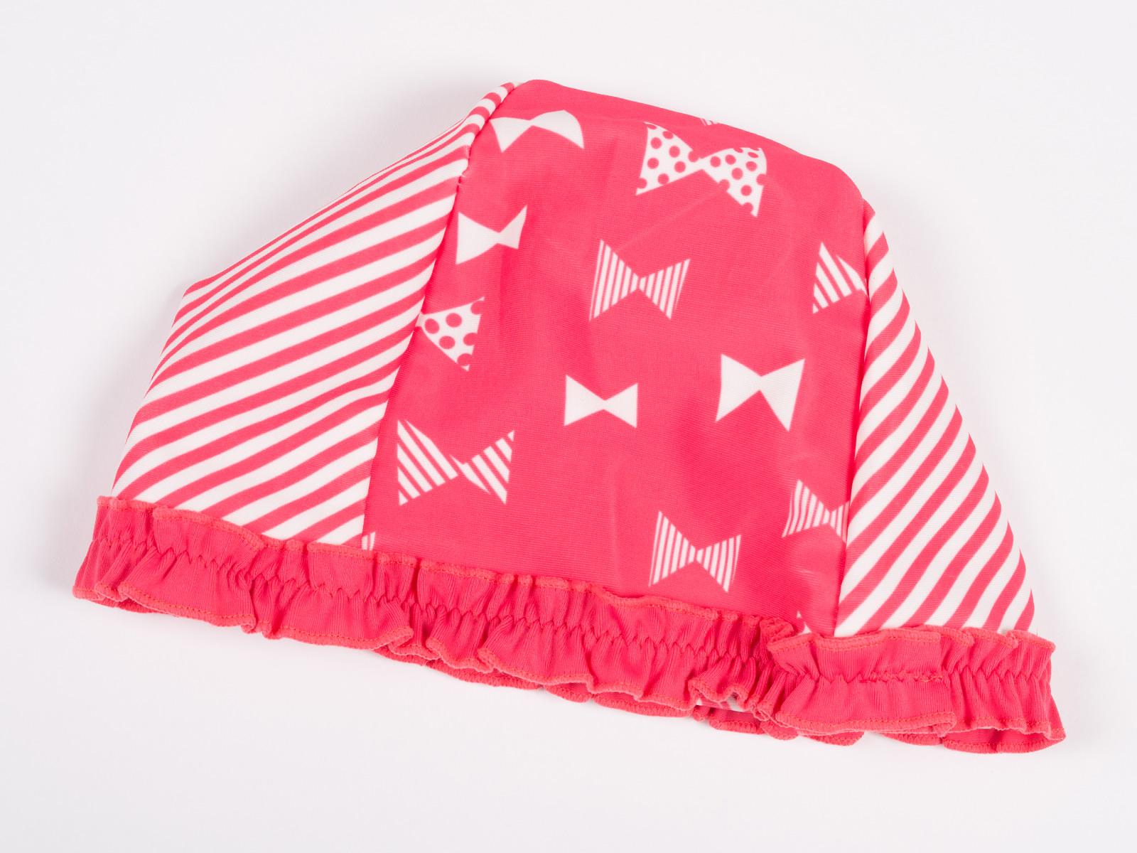 子供水着/リボンプリントワンピースキャップ付き【ベビー/女の子/レビューを書いて送料無料】【80,90,95】【シアンシアン/chienchien】