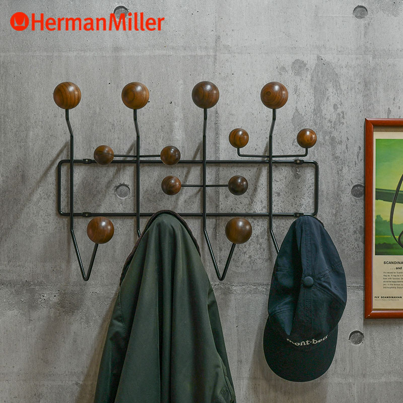 【セール20%OFF】 【正規品】 ハーマンミラー Herman Miller イームズ ハングイットオール Eames Hang It All ウォールナット ブラックフレーム フックハンガー 【送料無料】