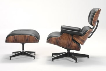 ハーマンミラー イームズラウンジチェア オットマン シェル サントスパリサンダー 張り地 皮革ブラック L1-2 Herman Miller ES67071-9N2109_dp05