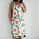 マリメッコ エプロン ピエニ ウニッコ コットン×グリーン×オレンジ marimekko Pieni Unikko おしゃれ かわいい 人気 フリーサイズ 送料無料