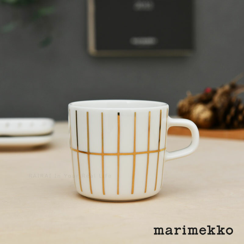【セール30%OFF】 マリメッコ コーヒーカップ 200ml ティイリスキヴィ ホワイト×ゴールド marimekko TIILISKIVI ハンドルあり おしゃれ ギフト プレゼント _ss06evのサムネイル