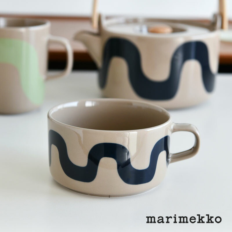 マリメッコ ティーカップ 250ml セイレーニ テラ×ダークブルー marimekko Seireeni おしゃれ