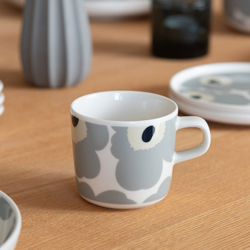 マリメッコ コーヒーカップ 200ml ウニッコ ホワイト×グレー×ゴールド 日本限定 marimekko UNIKKO ハンドルあり おしゃれ 大人気のサムネイル