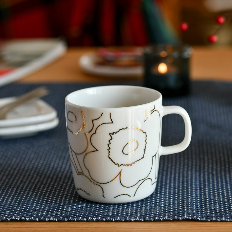 【セール40%OFF】 マリメッコ マグカップ 400ml ウニッコ ホワイト×ダークブルー ネイビー marimekko UNIKKO 大きめ マグ おしゃれ _ss09のサムネイル