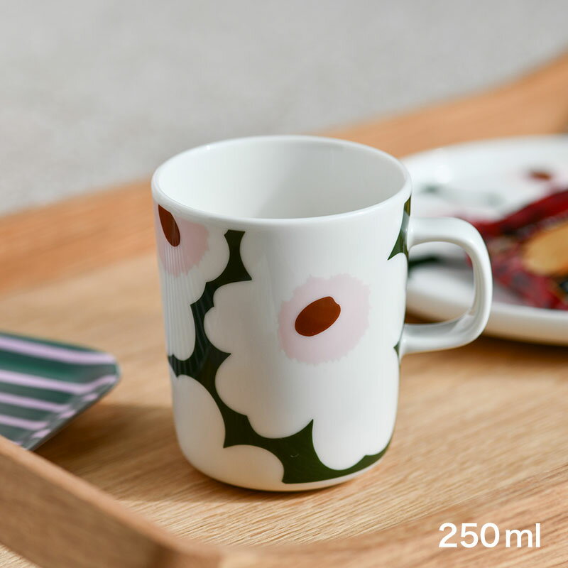 マリメッコ マグカップ 250ml ウニッコ 60th Anniversary ダークグリーン×グリーン×ホワイト marimekko UNIKKO おしゃれ 人気のサムネイル