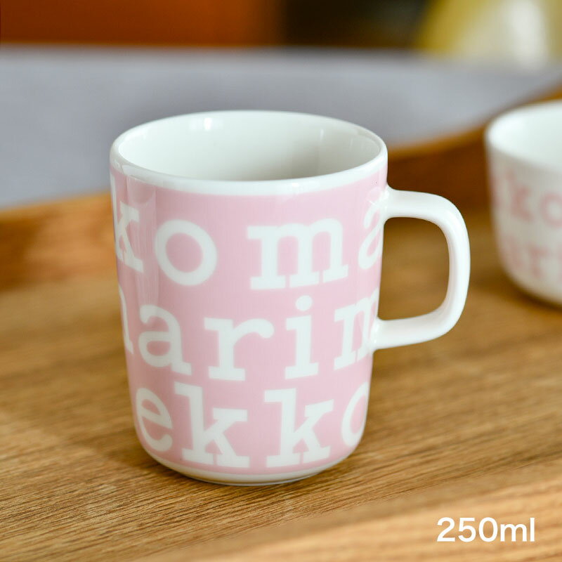 マリメッコ マグカップ ロゴ 250ml ピンク×ホワイト 日本限定 marimekko LOGO ホワイト×ピンク おしゃれ かわいい 人気 送料無料