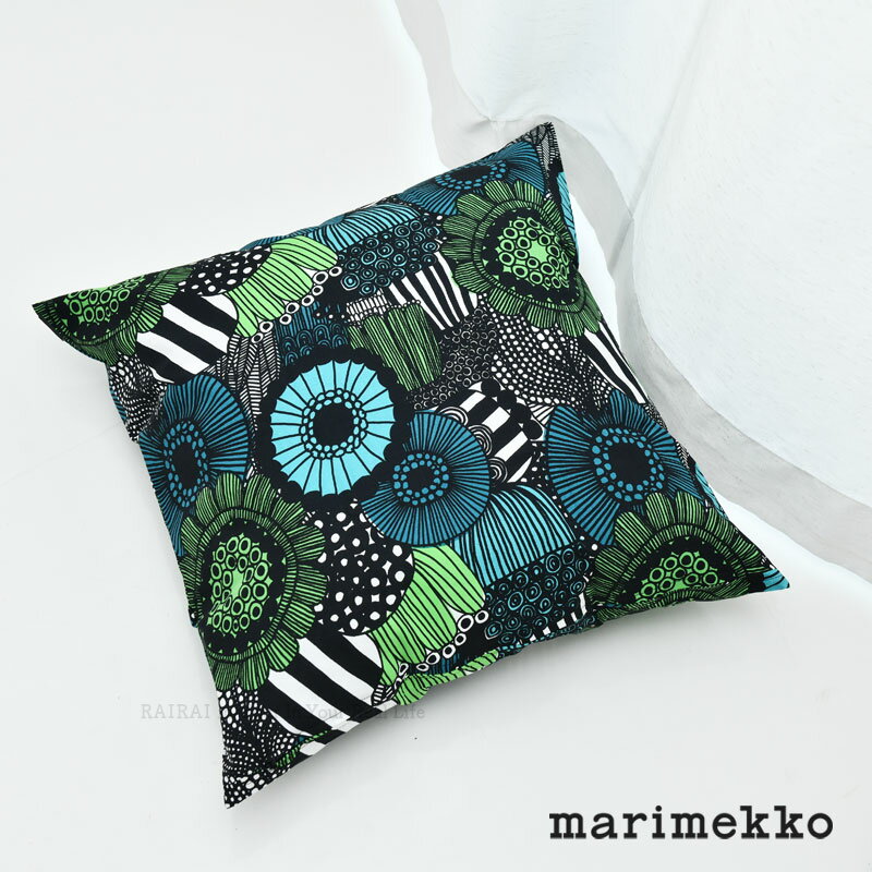 【セール20％OFF】 マリメッコ クッションカバー 50cm×50cm ピエニ シイルトラプータルハ ホワイト×グリーン marimekko Pieni Siirtolapuutarha 送料無料 _ss12