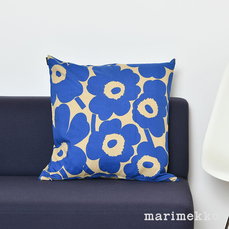  マリメッコ クッションカバー 50×50cm ピエニ ウニッコ ブルー×ブラウン marimekko Pieni Unikko おしゃれ かわいい 大人気 _ss12