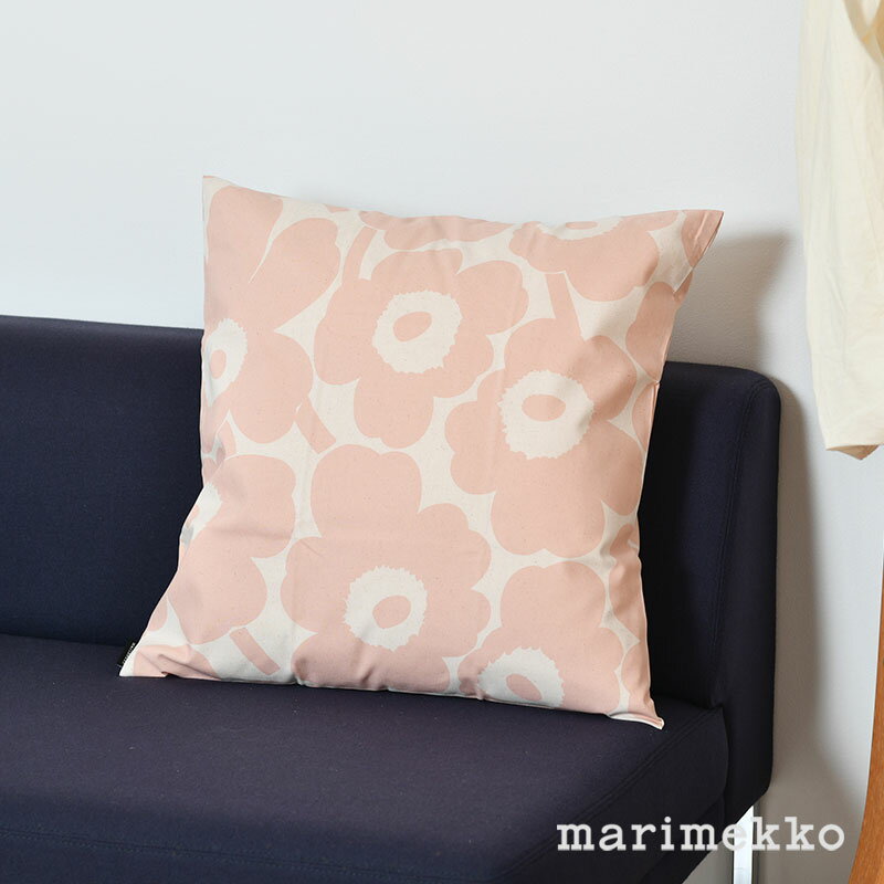 マリメッコ クッションカバー 50×50cm ピエニ ウニッコ コットン×ピーチ marimekko Pieni Unikko おしゃれ かわいい 大人気 送料無料 コーラルピンク×オフホワイトのサムネイル