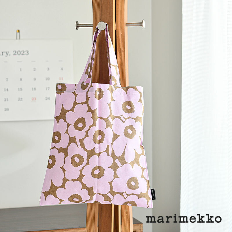 【セール30 OFF】 マリメッコ スモールファブリックバッグ 33×32cm ミニ ウニッコ ベージュ×ピンク 日本限定 marimekko Mini Unikko おしゃれ 人気 _ss11