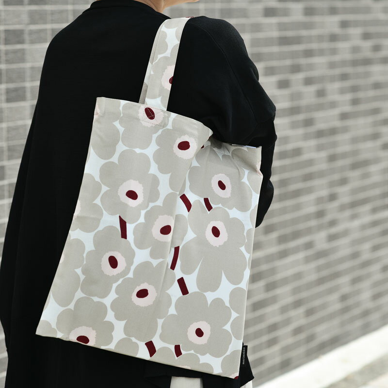 マリメッコ スモールファブリックバッグ 33×32cm ミニ ウニッコ ライトブルー×ブラウン 日本限定 marimekko Mini Unikko トートバッグ エコバッグ おしゃれのサムネイル