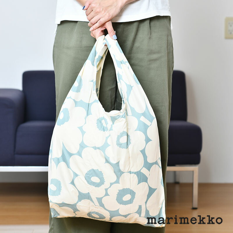 マリメッコ スマートバッグ ウニッコ オフホワイト×ライトブルー marimekko Unikko おしゃれ かわいい 大人気 送料無料のサムネイル