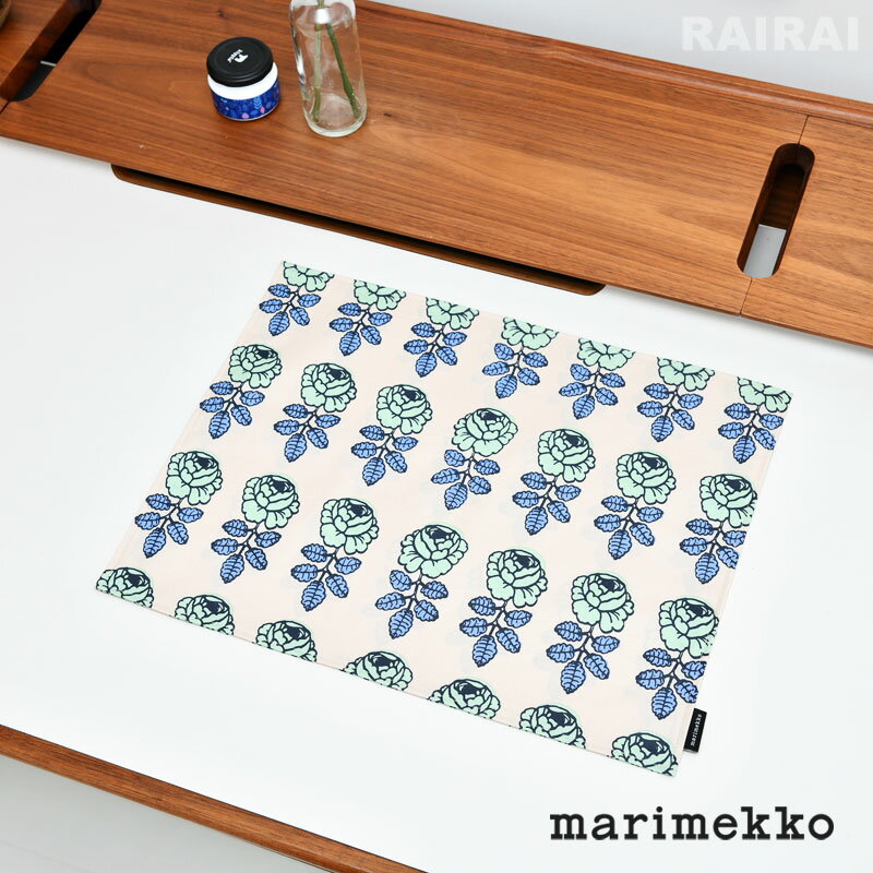 マリメッコ プレイスマット ヴィヒキルース ライトグリーン×コットン グリーン アジア限定 marimekko Vihkiruusu ランチョンマット おしゃれ 大人気