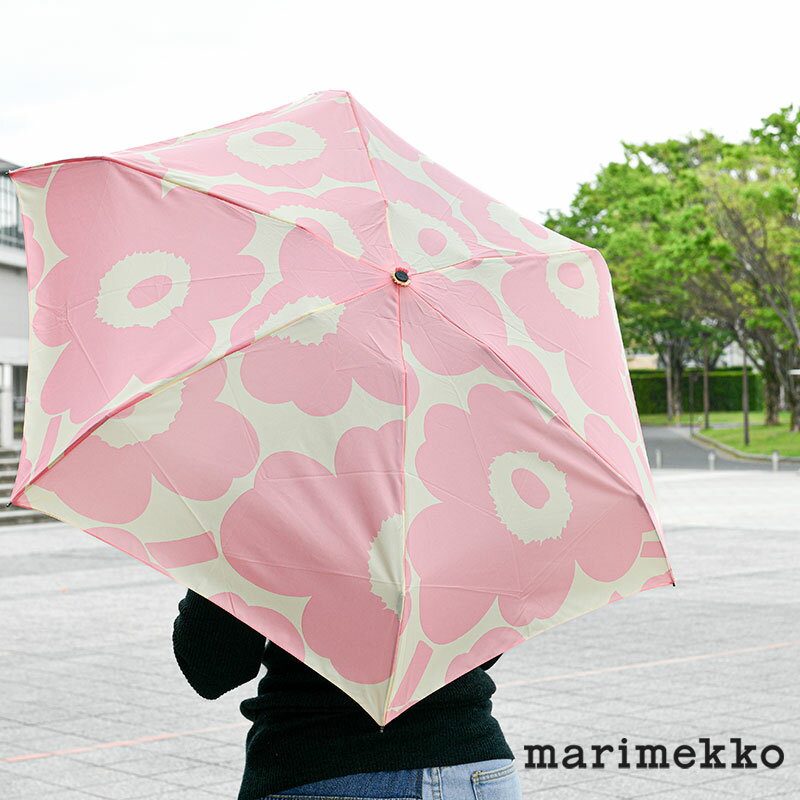 【セール30%OFF】 マリメッコ 折りたたみ傘 ウニッコ オフホワイト×ピンク marimekko Unikko おしゃれ かわいい 人気 送料無料のサムネイル