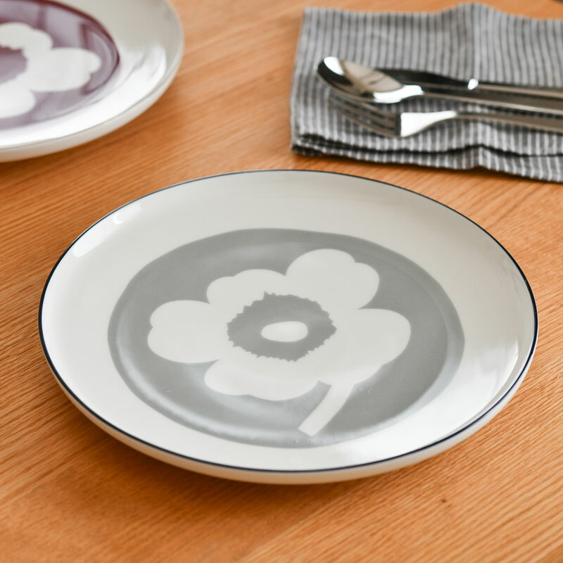 マリメッコ プレート 25cm ウニッコ ホワイト×ライトグレー marimekko UNIKKO おしゃれ かわいい 人気のサムネイル