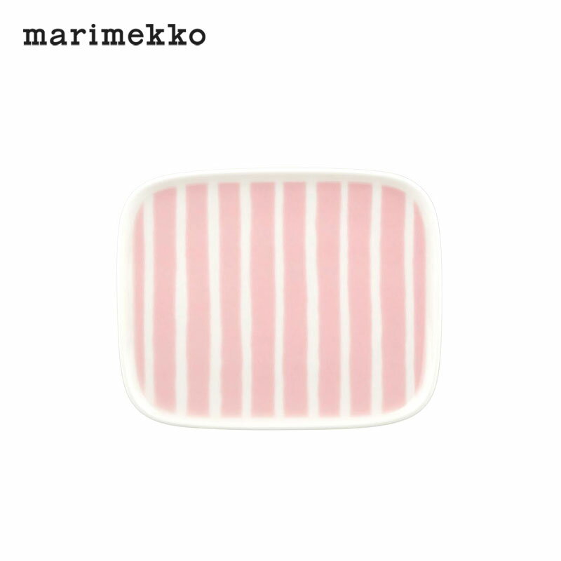 マリメッコ プレート 15×12cm 角皿 ピッコロ ピンク×ホワイト marimekko Piccolo 角プレート おしゃれ かわいい 人気