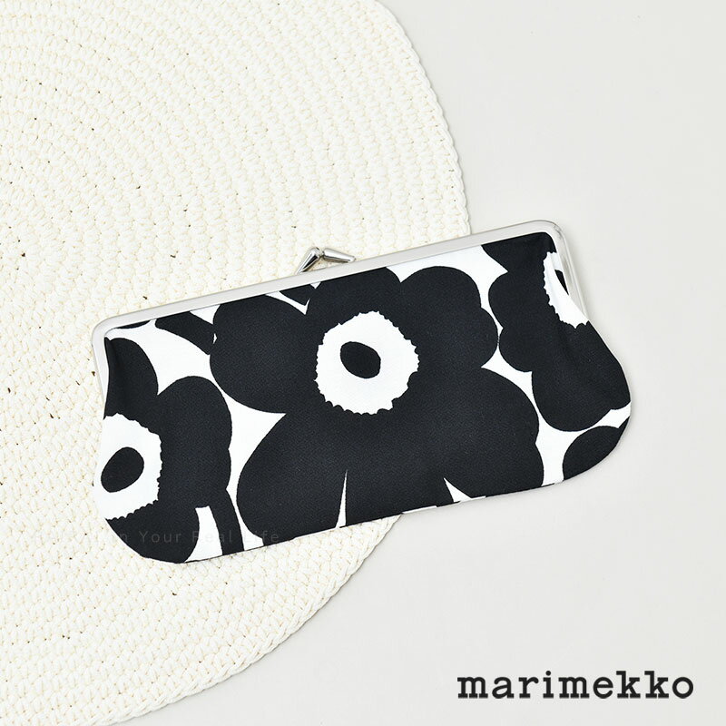 マリメッコ がま口 ポーチ ミニ ウニッコ ホワイト×ブラック ペンケース メガネケース marimekko MINI UNIKKO Silmalasi Kukkaro おしゃれ