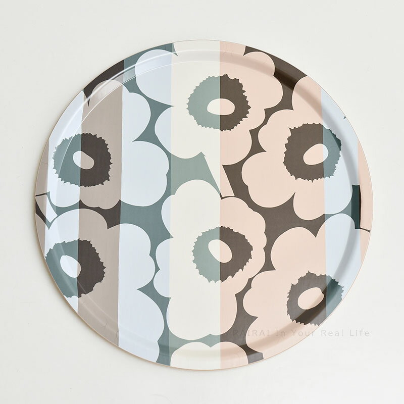 【セール50%OFF】 マリメッコ プライウッドトレイ 46cm ウニッコ ラリー クリーム×ライトスカイ×ダスティーローズ marimekko UNIKKO Ralliのサムネイル