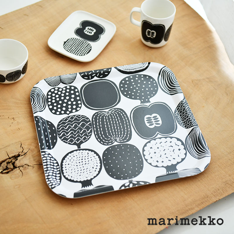 マリメッコ トレイ コンポッティ ホワイト×ブラック marimekko KOMPOTTI おしゃれ 人気 送料無料のサムネイル