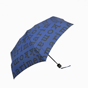 マリメッコ 折り畳み傘 ロゴ 日本限定 ブルー marimekko LOGO